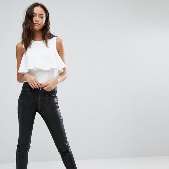 NWT White Ruffled Tank Top by New Look - Picture 3 of 8